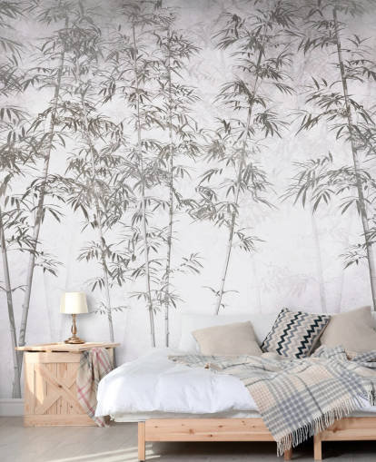 papier peint mural vintage en bambou