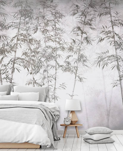 papier peint mural vintage en bambou