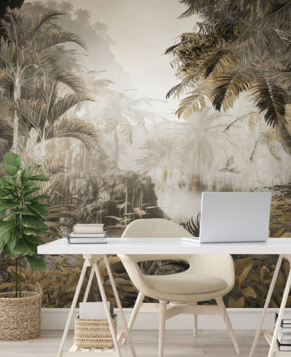 vintage jungle scenic wallpaper wall mural