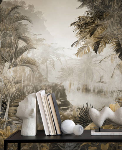 vintage jungle scenic wallpaper wall mural