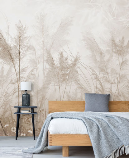 vintage sepia meadow wall mural