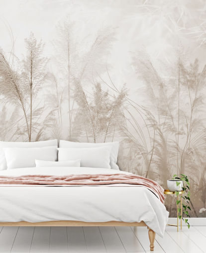 vintage sepia meadow wall mural