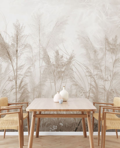 vintage sepia meadow wall mural
