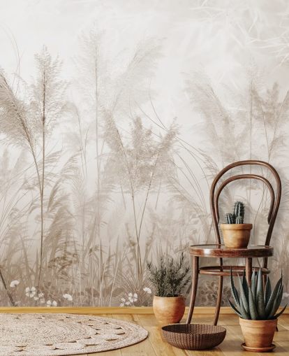 vintage sepia-weide muurschildering