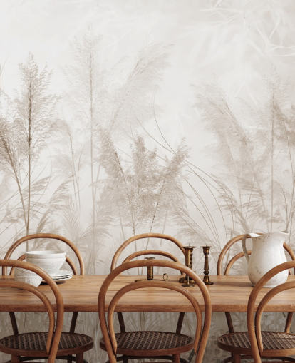 mural de pared vintage de pradera en sepia