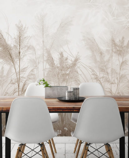 vintage sepia meadow wall mural