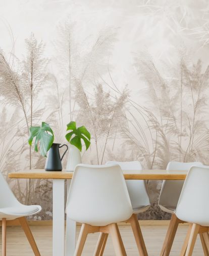 mural de pared vintage de pradera en sepia