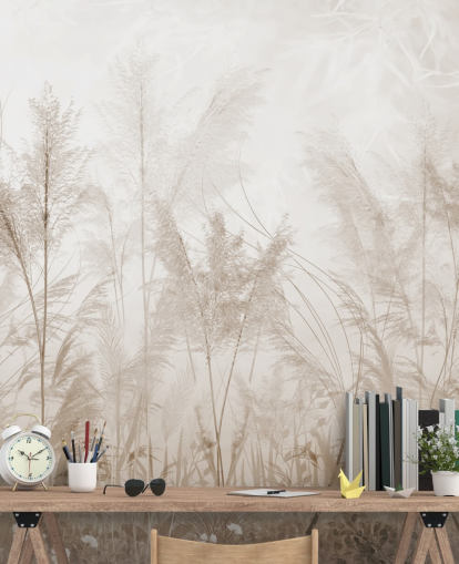 vintage sepia meadow wall mural