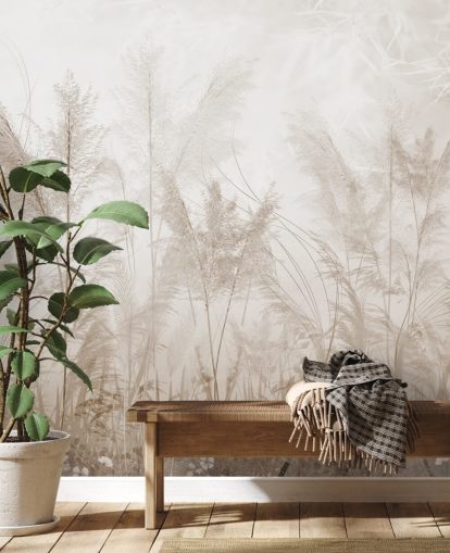 vintage sepia meadow wall mural