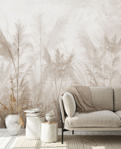vintage sepia meadow wall mural