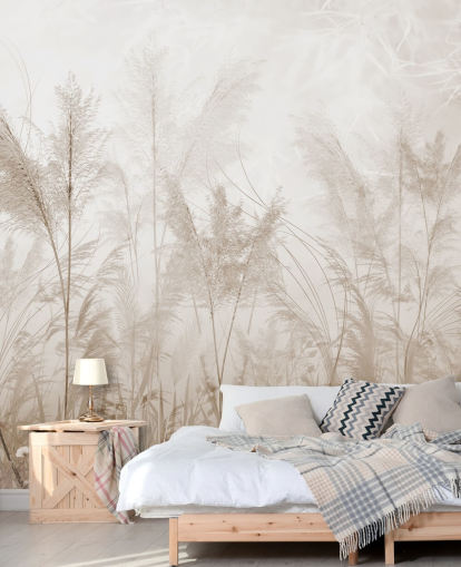 vintage sepia meadow wall mural