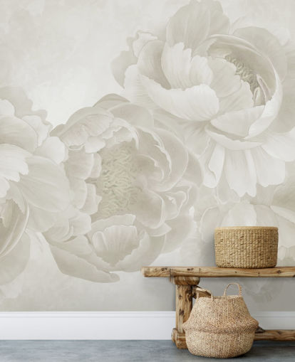 big peonies wallpaper mural in beige big peonies wallpaper mural in beige