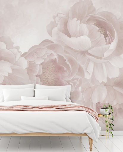 carta da parati murale personalizzabile rosa cipria con grandi peonie di Marina Stupakova per camere da letto carta da parati murale personalizzabile rosa cipria con grandi peonie di Marina Stupakova per camere da letto