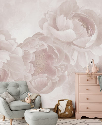 mural de papel de parede de peônias grandes personalizável rosa blush de Marina Stupakova para quartos mural de papel de parede de peônias grandes personalizável rosa blush de Marina Stupakova para quartos