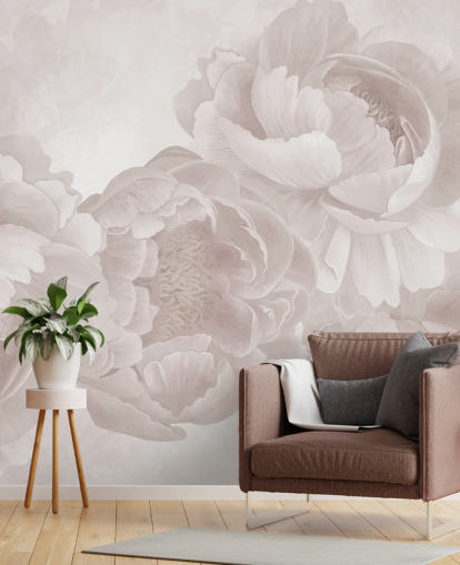 mural de papel de parede de peônias grandes personalizável rosa blush de Marina Stupakova para quartos mural de papel de parede de peônias grandes personalizável rosa blush de Marina Stupakova para quartos