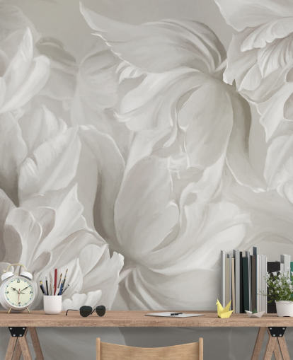 décoration murale de tulipes monochromes personnalisables de Marina Stupakova pour les chambres