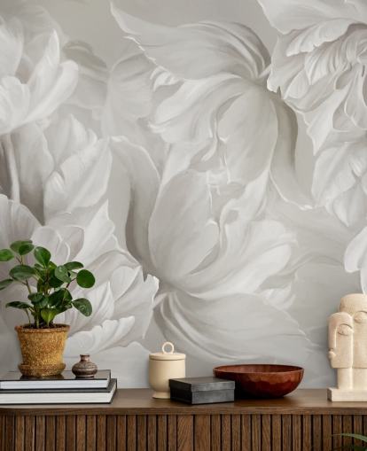 monochrome aanpasbare tulpenmuurschildering van Marina Stupakova voor slaapkamers monochrome aanpasbare tulpenmuurschildering van Marina Stupakova voor slaapkamers