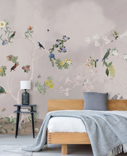 chinoiserie tapetti seinämaalaus linnuilla chinoiserie tapetti seinämaalaus linnuilla