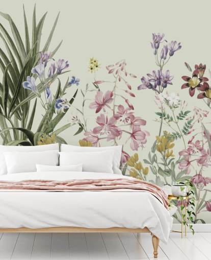 papel de parede floral colorido personalizável de Marina Stupakova para quartos papel de parede floral colorido personalizável de Marina Stupakova para quartos