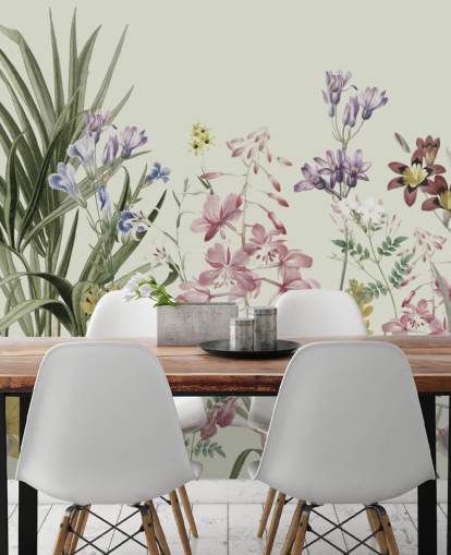 papier peint floral coloré personnalisable de Marina Stupakova pour les chambres papier peint floral coloré personnalisable de Marina Stupakova pour les chambres