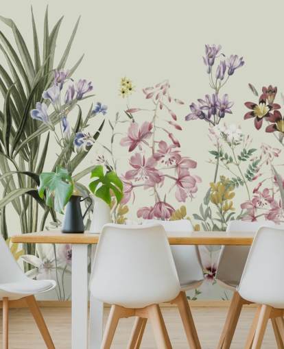 farbenfrohe, individuell gestaltbare Blumentapete von Marina Stupakova für Schlafzimmer farbenfrohe, individuell gestaltbare Blumentapete von Marina Stupakova für Schlafzimmer