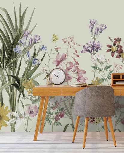 colourful customisable floral wallpaper by Marina Stupakova for bedrooms colourful customisable floral wallpaper by Marina Stupakova for bedrooms