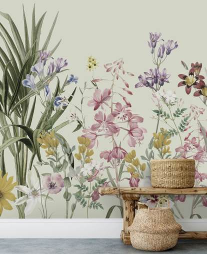 fargerike tilpassbare blomster tapet av Marina Stupakova for soverom fargerike tilpassbare blomster tapet av Marina Stupakova for soverom