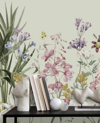 farbenfrohe, individuell gestaltbare Blumentapete von Marina Stupakova für Schlafzimmer farbenfrohe, individuell gestaltbare Blumentapete von Marina Stupakova für Schlafzimmer