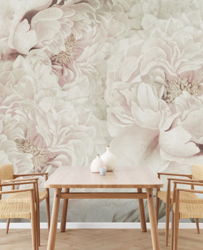 grande fresque murale florale avec des pivoines roses blush de Marina Stupakova pour les chambres grande fresque murale florale avec des pivoines roses blush de Marina Stupakova pour les chambres