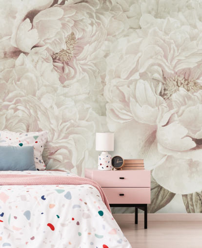 großes florales Wandbild mit rosafarbenen Pfingstrosen von Marina Stupakova für Schlafzimmer großes florales Wandbild mit rosafarbenen Pfingstrosen von Marina Stupakova für Schlafzimmer