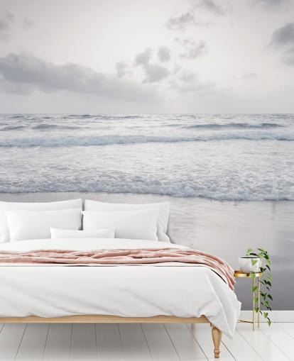 hvid tilpasselig strand tapet kaldet Tranquil Beach View af Assaf Frank