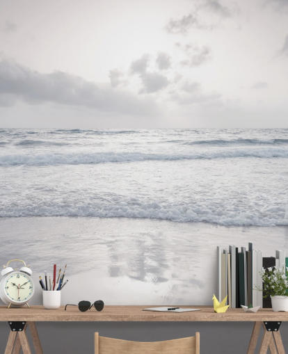 vit anpassningsbar strand tapet som heter Tranquil Beach View av Assaf Frank