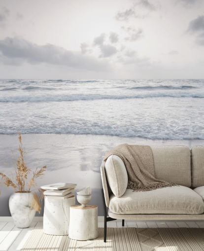 white customisable beach wallpaper called Tranquil Beach View by Assaf Frank
