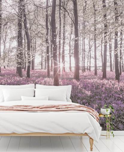 pink bluebell forest wall mural pink bluebell forest wall mural