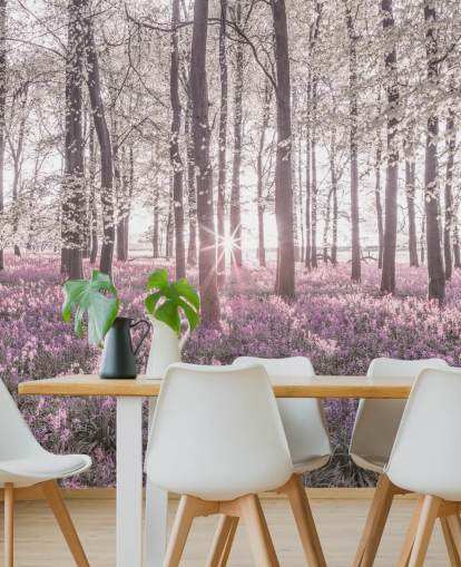 Fotobehang roze bosbes