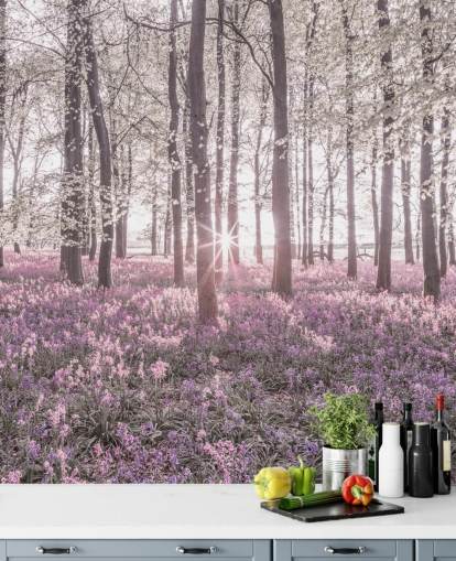 pink bluebell forest wall mural pink bluebell forest wall mural