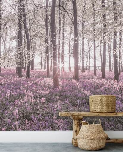 Fotobehang roze bosbes