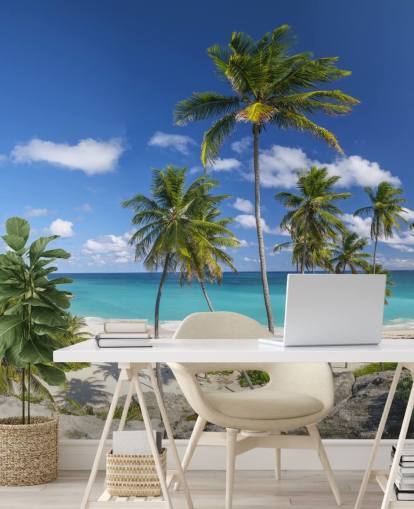 blå solrik strand tapet veggmaleri av Assaf Frank til soverommet