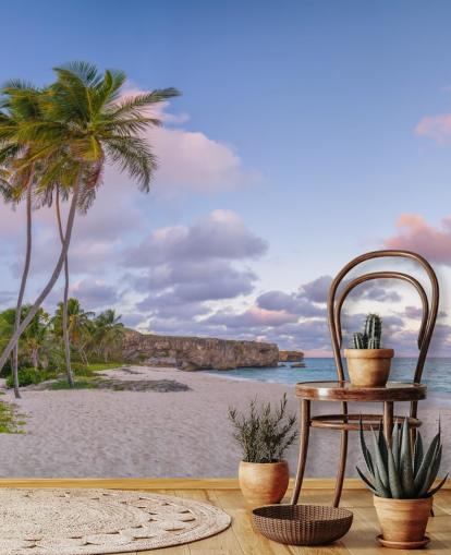 Barbados strand behangmuurschildering voor slaapkamer