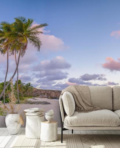 mural de papel de parede de praia de barbados para quarto