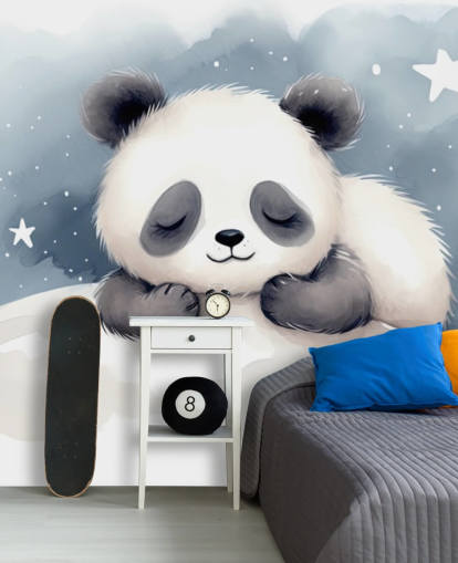 sleepy panda cute wallpaper wall mural for nursery sleepy panda cute wallpaper wall mural for nursery