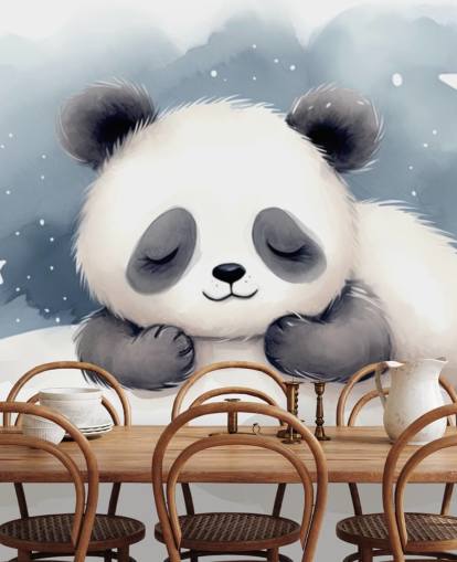 unelias panda söpö taustakuva seinämaalaus lastentarhaan unelias panda söpö taustakuva seinämaalaus lastentarhaan