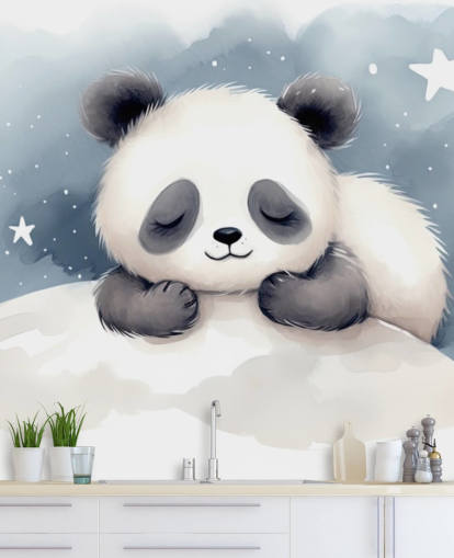 sleepy panda cute wallpaper wall mural for nursery sleepy panda cute wallpaper wall mural for nursery
