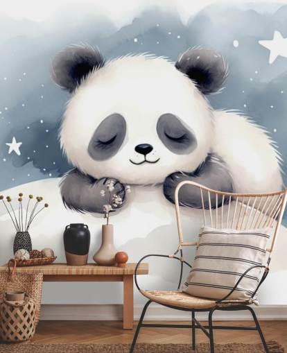sleepy panda cute wallpaper wall mural for nursery sleepy panda cute wallpaper wall mural for nursery
