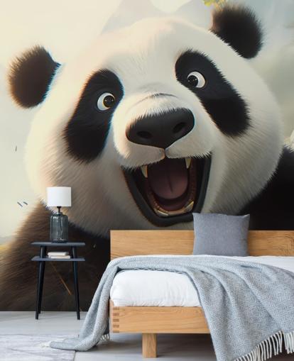 Tapeten-Wandbild „Happy Smiling Panda“