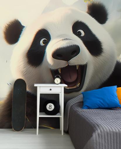 Happy smiling Panda Wallpaper Mural