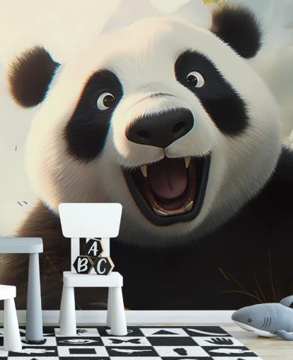 Happy smiling Panda Wallpaper Mural