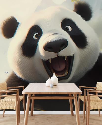 Tapeten-Wandbild „Happy Smiling Panda“