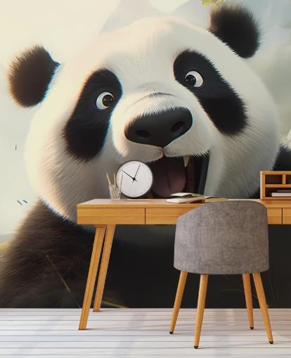Happy smiling Panda Wallpaper Mural
