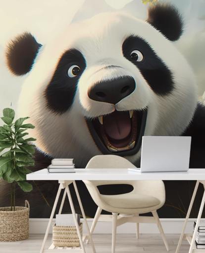 Happy smiling Panda Wallpaper Mural